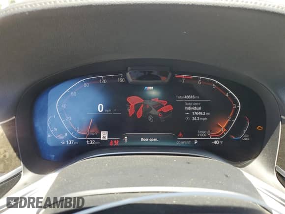 2021 BMW 7 Series 740i with VIN WBA7T2C07MCG46962, listed as a Copart auction lot 66881895 with 48,616 mi miles and Salvage title. Bid and sale history available at DreamBid. Image 9.