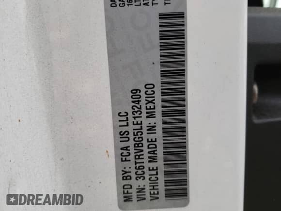 2020 Ram ProMaster Cargo z VIN 3C6TRVBG5LE132409, wystawiony jako Copart lot #71441434 z przebiegiem 120 930 mil mil oraz Szkoda całkowita • Salvage title. Historia ofert i sprzedaży dostępna na DreamBid. Obrazek 12.