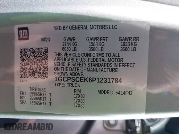 2023 Chevrolet Colorado 2WD LT с VIN 1GCPSCEK6P1231784, выставлен на аукционе IAAI как лот 42477854 с пробегом Не указан миль и . История ставок и продаж доступна на DreamBid. Изображение 9.