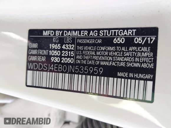 2018 Mercedes-Benz CLA 250 с VIN WDDSJ4EB0JN535959, выставлен на аукционе IAAI как лот 43050065 с пробегом 12 026 миль миль и . История ставок и продаж доступна на DreamBid. Изображение 9.