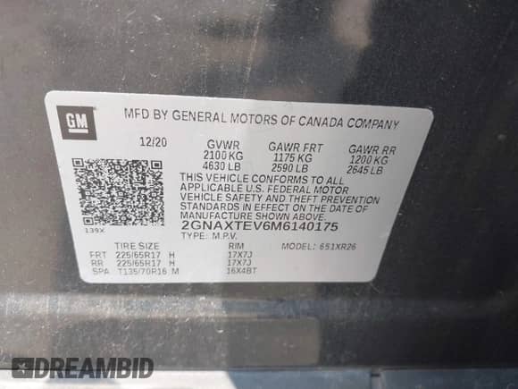 2021 Chevrolet Equinox LT с VIN 2GNAXTEV6M6140175, выставлен на аукционе IAAI как лот 42437024 с пробегом 74 765 миль миль и . История ставок и продаж доступна на DreamBid. Изображение 9.