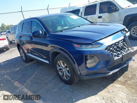 2020 Hyundai Santa Fe SE with VIN 5NMS2CAD5LH229638, listed as a IAAI auction lot 43171267 with 126,613 mi miles and . Bid and sale history available at DreamBid. Image 1.