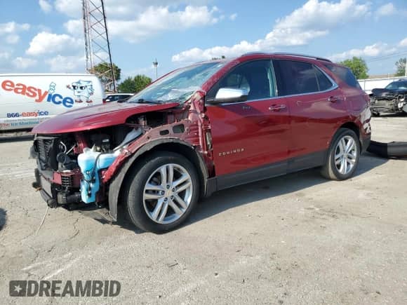 2020 Chevrolet Equinox Premier с VIN 3GNAXYEX2LS610958, выставлен на аукционе Copart как лот 68550585 с пробегом 32 041 миль миль и Списание • Salvage title. История ставок и продаж доступна на DreamBid. Изображение 1.