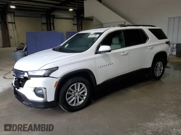 2022 Chevrolet Traverse LT с VIN 1GNEVHKW2NJ105266, выставлен на аукционе Copart как лот 57639415 с пробегом 97 798 миль миль и Чистый • Clean title. История ставок и продаж доступна на DreamBid. Изображение 1.