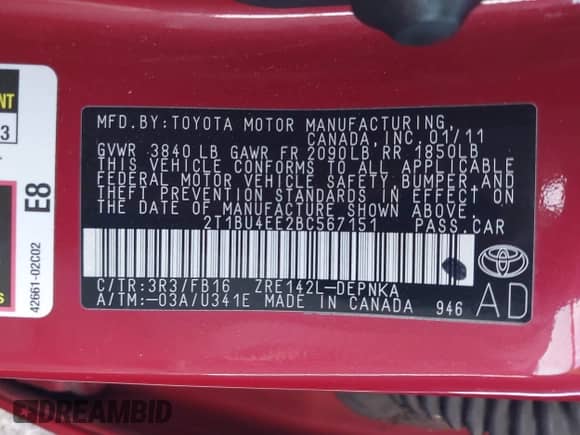 2011 Toyota Corolla S с VIN 2T1BU4EE2BC567151, выставлен на аукционе IAAI как лот 43496064 с пробегом 196 408 миль миль и . История ставок и продаж доступна на DreamBid. Изображение 9.