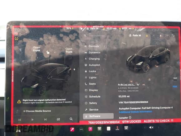 2023 Tesla Model Y Long Range с VIN 7SAYGDEE5PA166004, выставлен на аукционе IAAI как лот 42870171 с пробегом 53 515 миль миль и . История ставок и продаж доступна на DreamBid. Изображение 16.