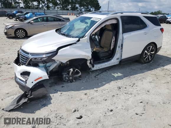 2023 Chevrolet Equinox Premier with VIN 3GNAXNEG7PL194064, listed as a Copart auction lot 64339555 with 21,615 mi miles and Salvage title. Bid and sale history available at DreamBid. Image 1.