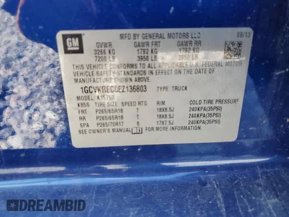 2014 Chevrolet Silverado 1500 LT с VIN 1GCVKREC0EZ136803, выставлен на аукционе Copart как лот 86701375 с пробегом 58 809 миль миль и Чистый • Clean title. История ставок и продаж доступна на DreamBid. Изображение 12.
