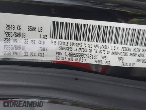 2011 Jeep Grand Cherokee Limited z VIN 1J4RR5GG9BC512106, wystawiony jako IAAI lot #43250537 z przebiegiem 83 681 mil mil oraz . Historia ofert i sprzedaży dostępna na DreamBid. Obrazek 9.