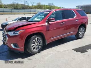 2020 Chevrolet Traverse Premier with VIN 1GNEVKKW1LJ177277, listed as a Copart auction lot 53249905 with 123,374 mi miles and Salvage title. Bid and sale history available at DreamBid. Image 1.
