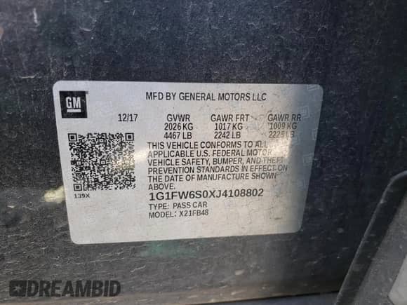 2018 Chevrolet Bolt EV LT с VIN 1G1FW6S0XJ4108802, выставлен на аукционе Copart как лот 46409923 с пробегом 41 737 миль миль и . История ставок и продаж доступна на DreamBid. Изображение 14.