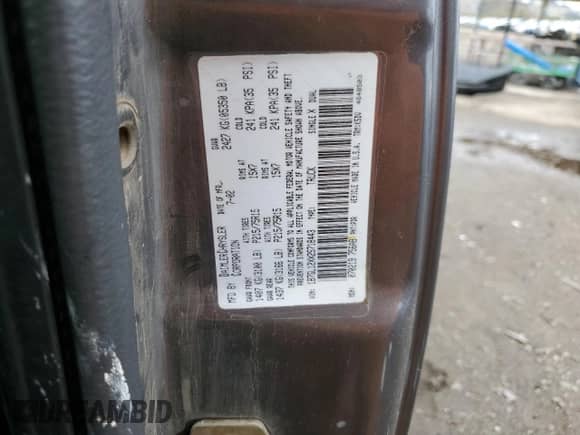 2002 Dodge Dakota с VIN 1B7GL12XX2S718443, выставлен на аукционе Copart как лот 84568934 с пробегом 122 127 миль миль и Чистый • Clean title. История ставок и продаж доступна на DreamBid. Изображение 12.