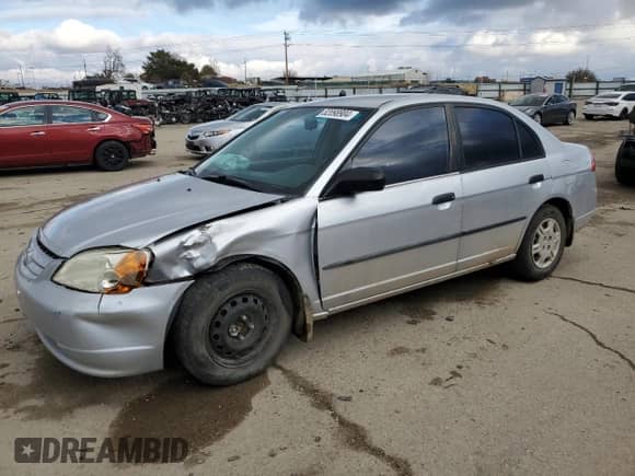 2002 Honda Civic with VIN 1HGES16152L011570, listed as a Copart auction lot 82098904 with 226,050 mi miles and Salvage title. Bid and sale history available at DreamBid. Image 1.