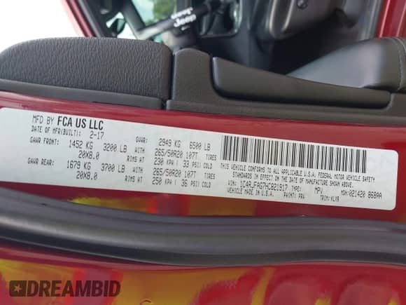 2017 Jeep Grand Cherokee Laredo z VIN 1C4RJFAG7HC821917, wystawiony jako IAAI lot #42850715 z przebiegiem 107 692 mil mil oraz . Historia ofert i sprzedaży dostępna na DreamBid. Obrazek 9.