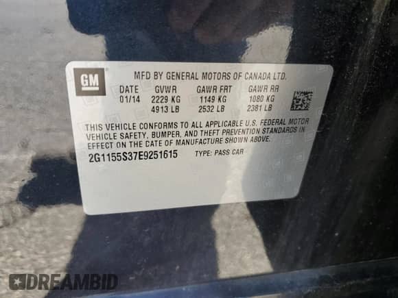 2014 Chevrolet Impala LTZ с VIN 2G1155S37E9251615, выставлен на аукционе Copart как лот 87082455 с пробегом 142 328 миль миль и Списание • Salvage title. История ставок и продаж доступна на DreamBid. Изображение 12.