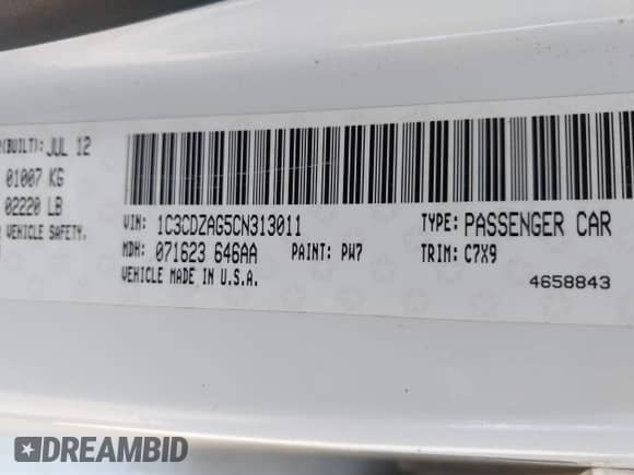 2012 Dodge Avenger SE z VIN 1C3CDZAG5CN313011, wystawiony jako IAAI lot #42413431 z przebiegiem 148 308 mil mil oraz . Historia ofert i sprzedaży dostępna na DreamBid. Obrazek 9.