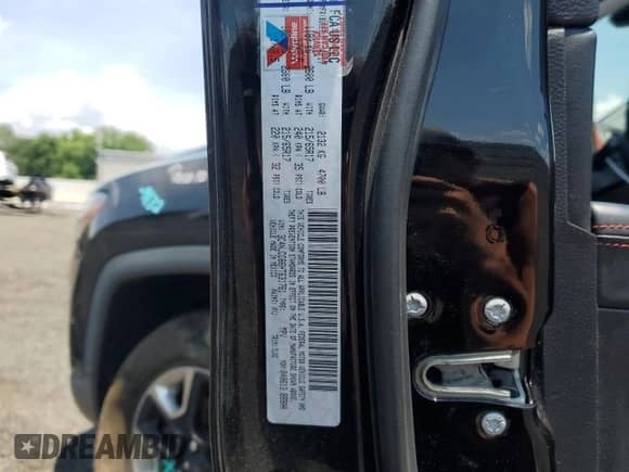 2017 Jeep Compass Trailhawk with VIN 3C4NJDDB6HT631761, listed as a Copart auction lot 62759555 with 94,528 mi miles and Salvage title. Bid and sale history available at DreamBid. Image 13.