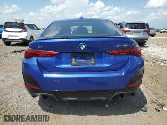 2025 BMW i4 xDrive40 with VIN WBY43HD07SFU58618, listed as a Copart auction lot 66215385 with 3,514 mi miles and Salvage title. Bid and sale history available at DreamBid. Image 6.