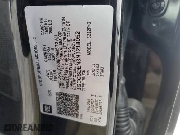 2022 Chevrolet Colorado 2WD Z71 with VIN 1GCGSDEN3N1218052, listed as a Copart auction lot 60469945 with 63,674 mi miles and Salvage title. Bid and sale history available at DreamBid. Image 12.