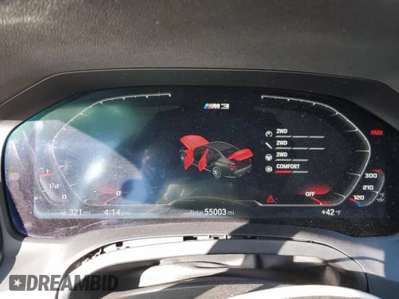 2021 BMW M3 с VIN WBS53AY07MFL43939, выставлен на аукционе Copart как лот 42085465 с пробегом 55 003 миль миль и Списание • Salvage title. История ставок и продаж доступна на DreamBid. Изображение 9.