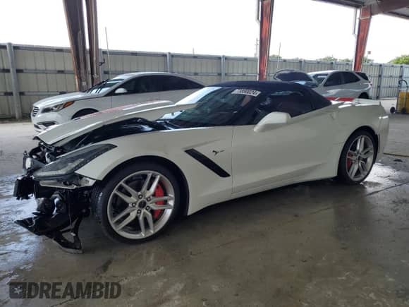 2014 Chevrolet Corvette Z51 3LT with VIN 1G1YM3D70E5106936, listed as a Copart auction lot 73890024 with 57,130 mi miles and Salvage title. Bid and sale history available at DreamBid. Image 1.