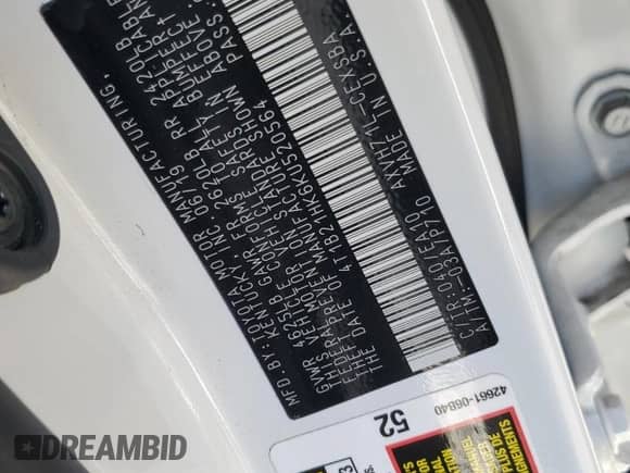 2019 Toyota Camry Hybrid SE с VIN 4T1B21HK6KU520564, выставлен на аукционе Copart как лот 68278785 с пробегом 29 060 миль миль и Списание • Salvage title. История ставок и продаж доступна на DreamBid. Изображение 12.