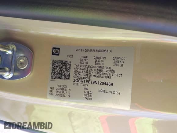 2022 Chevrolet Colorado 4WD ZR2 с VIN 1GCRTEE19N1204469, выставлен на аукционе IAAI как лот 42113611 с пробегом 28 398 миль миль и . История ставок и продаж доступна на DreamBid. Изображение 9.