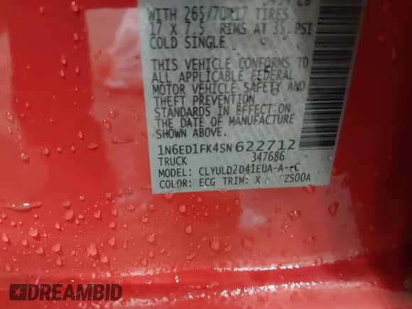 2025 Nissan Frontier SV с VIN 1N6ED1FK4SN622712, выставлен на аукционе IAAI как лот 43061962 с пробегом 2 181 миль миль и . История ставок и продаж доступна на DreamBid. Изображение 9.