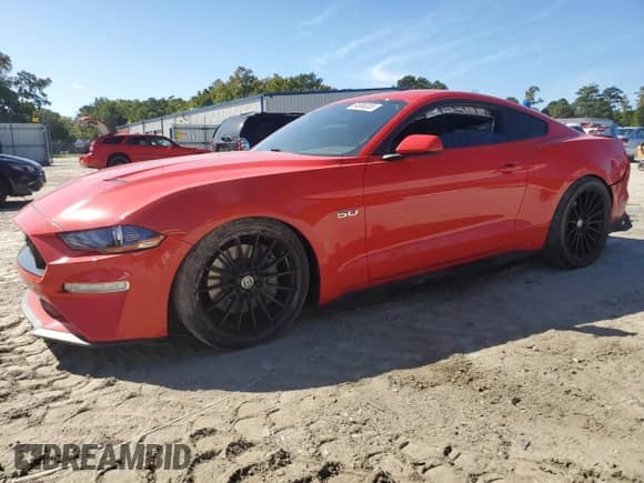 2019 Ford Mustang GT с VIN 1FA6P8CF3K5118995, выставлен на аукционе Copart как лот 84606385 с пробегом 54 564 миль миль и Списание • Salvage title. История ставок и продаж доступна на DreamBid. Изображение 1.