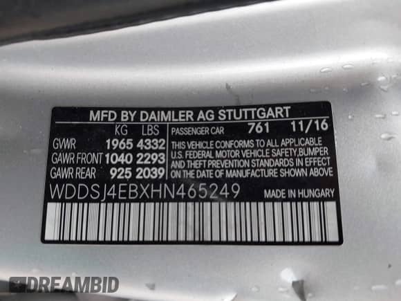 2017 Mercedes-Benz CLA 250 с VIN WDDSJ4EBXHN465249, выставлен на аукционе IAAI как лот 42153986 с пробегом Не указан миль и . История ставок и продаж доступна на DreamBid. Изображение 9.