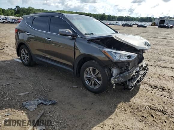 2014 Hyundai Santa Fe with VIN 5XYZU3LB3EG221720, listed as a Copart auction lot 58599005 with 81,218 mi miles and Salvage title. Bid and sale history available at DreamBid. Image 4.