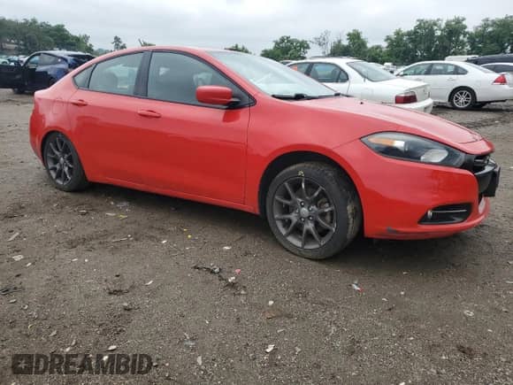2016 Dodge Dart SXT Sport with VIN 1C3CDFFA7GD816120, listed as a Copart auction lot 61449605 with 155,346 mi miles and Salvage title. Bid and sale history available at DreamBid. Image 4.