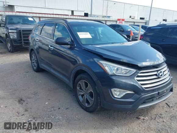 2015 Hyundai Santa Fe GLS with VIN KM8SM4HF1FU089488, listed as a IAAI auction lot 43194645 with 159,478 mi miles and . Bid and sale history available at DreamBid. Image 1.