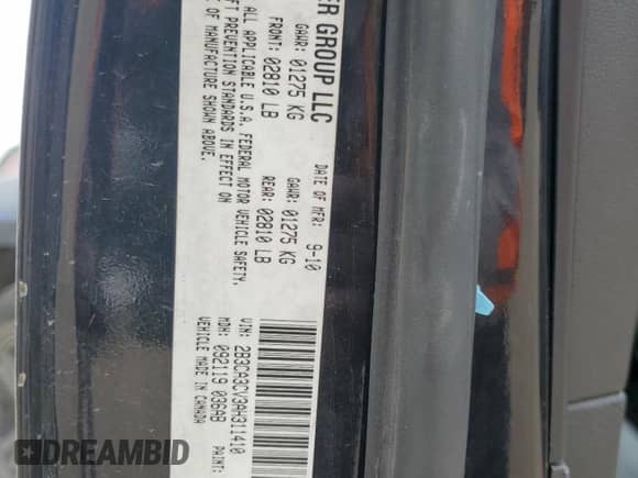 2010 Dodge Charger SXT с VIN 2B3CA3CV3AH311410, выставлен на аукционе Copart как лот 54935484 с пробегом 247 311 миль миль и Списание • Salvage title. История ставок и продаж доступна на DreamBid. Изображение 12.