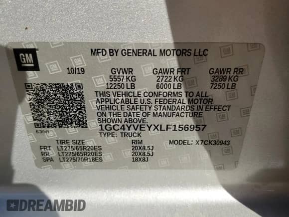 2020 Chevrolet Silverado 3500HD High Country с VIN 1GC4YVEYXLF156957, выставлен на аукционе Copart как лот 88799745 с пробегом 114 026 миль миль и Списание • Salvage title. История ставок и продаж доступна на DreamBid. Изображение 12.