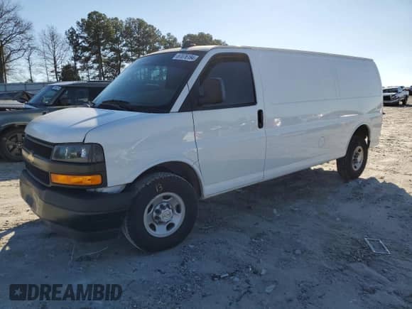 2022 Chevrolet Express Cargo with VIN 1GCWGBFPXN1199808, listed as a Copart auction lot 87076194 with 43,967 mi miles and Salvage title. Bid and sale history available at DreamBid. Image 1.
