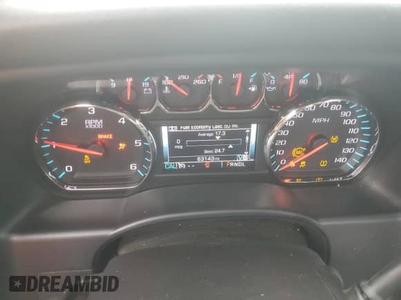 2017 Chevrolet Silverado 1500 LTZ with VIN 1GCVKSEC4HZ262688, listed as a Copart auction lot 68258735 with 63,143 mi miles and Salvage title. Bid and sale history available at DreamBid. Image 9.