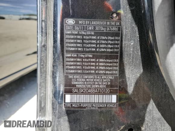 2011 Land Rover Range Rover Sport HSE Lux z VIN SALSK2D46BA710120, wystawiony jako Copart lot #66045045 z przebiegiem 230 372 mil mil oraz Szkoda całkowita • Salvage title. Historia ofert i sprzedaży dostępna na DreamBid. Obrazek 13.