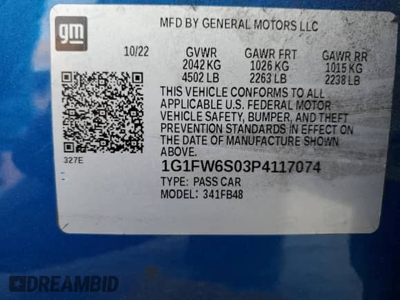 2023 Chevrolet Bolt EV 1LT z VIN 1G1FW6S03P4117074, wystawiony jako Copart lot #84002475 z przebiegiem 36 972 mil mil oraz Szkoda całkowita • Salvage title. Historia ofert i sprzedaży dostępna na DreamBid. Obrazek 13.