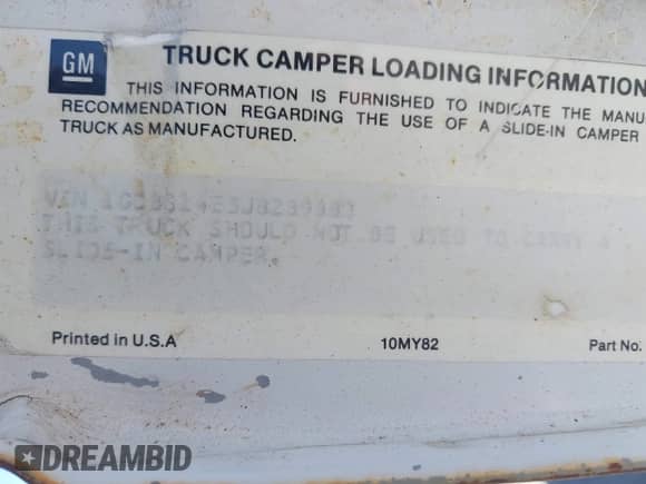 1988 Chevrolet S-10 с VIN 1GCBS14E3J8239883, выставлен на аукционе IAAI как лот 43246053 с пробегом 257 344 миль миль и . История ставок и продаж доступна на DreamBid. Изображение 9.