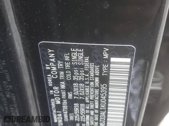 2019 Hyundai Tucson Ultimate с VIN KM8J33AL1KU045395, выставлен на аукционе Copart как лот 43528265 с пробегом 132 461 миль миль и Списание • Salvage title. История ставок и продаж доступна на DreamBid. Изображение 15.