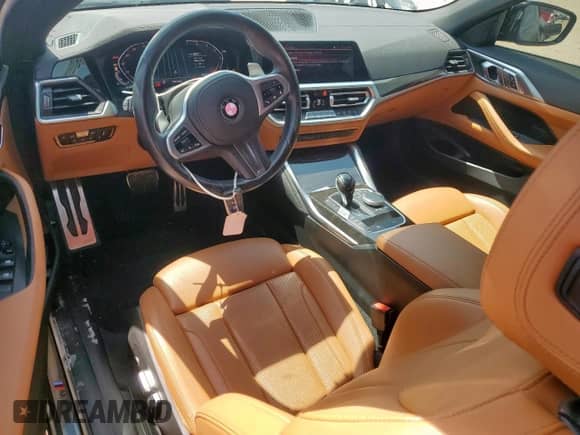 2022 BMW 4 Series 430i with VIN WBA23AT08NCJ80543, listed as a Copart auction lot 56988705 with 38,075 mi miles and Salvage title. Bid and sale history available at DreamBid. Image 8.
