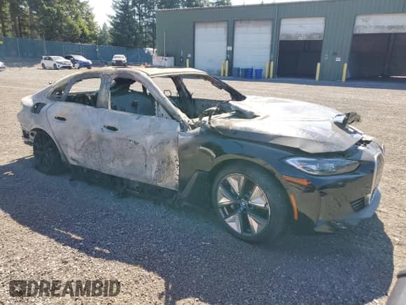 2024 BMW i4 xDrive40 with VIN WBY83FB0XRFS84126, listed as a Copart auction lot 81057425 with Not provided miles and Salvage title. Bid and sale history available at DreamBid. Image 4.