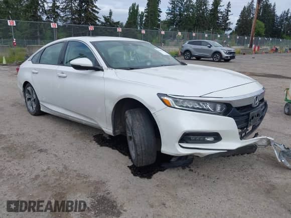2019 Honda Accord EX-L with VIN 1HGCV2F58KA027457, listed as a IAAI auction lot 39485185 with 47,605 mi miles and . Bid and sale history available at DreamBid. Image 1.