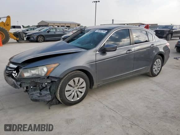 2012 Honda Accord LX with VIN 1HGCP2F37CA085652, listed as a Copart auction lot 68282745 with 124,482 mi miles and Salvage title. Bid and sale history available at DreamBid. Image 1.