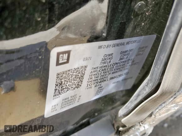 2021 Cadillac Escalade ESV Sport Platinum with VIN 1GYS4RKL9MR295703, listed as a Copart auction lot 54275805 with 77,996 mi miles and Non repairable. Bid and sale history available at DreamBid. Image 13.