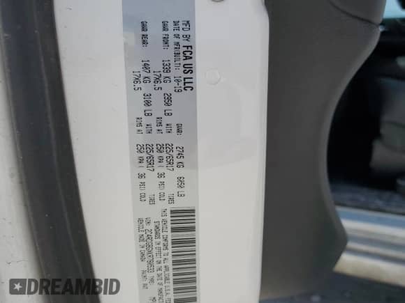 2019 Dodge Grand Caravan SE 35th Anniversary Edition with VIN 2C4RDGBGXKR780533, listed as a Copart auction lot 48564715 with 64,888 mi miles and Salvage title. Bid and sale history available at DreamBid. Image 16.