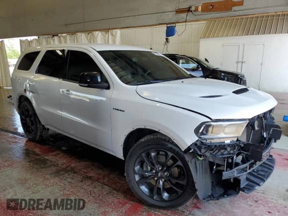 2021 Dodge Durango R/T with VIN 1C4SDJCT3MC662605, listed as a Copart auction lot 61850695 with 95,799 mi miles and Salvage title. Bid and sale history available at DreamBid. Image 4.