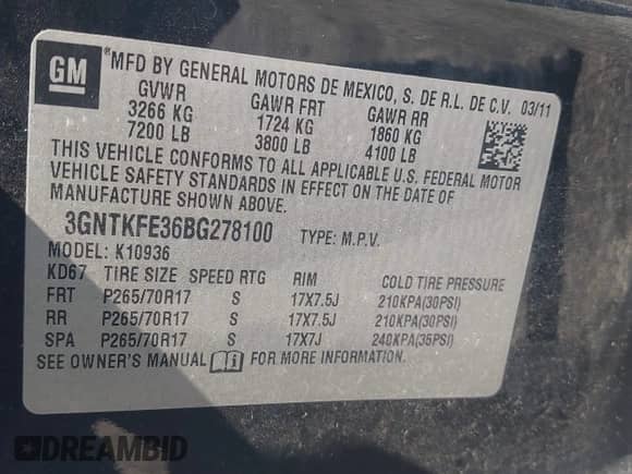 2011 Chevrolet Avalanche LT с VIN 3GNTKFE36BG278100, выставлен на аукционе IAAI как лот 41993325 с пробегом 246 808 миль миль и . История ставок и продаж доступна на DreamBid. Изображение 9.