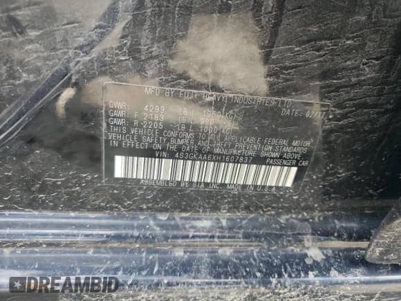 2017 Subaru Impreza с VIN 4S3GKAA6XH1607837, выставлен на аукционе Copart как лот 58811274 с пробегом 77 327 миль миль и Списание • Salvage title. История ставок и продаж доступна на DreamBid. Изображение 14.